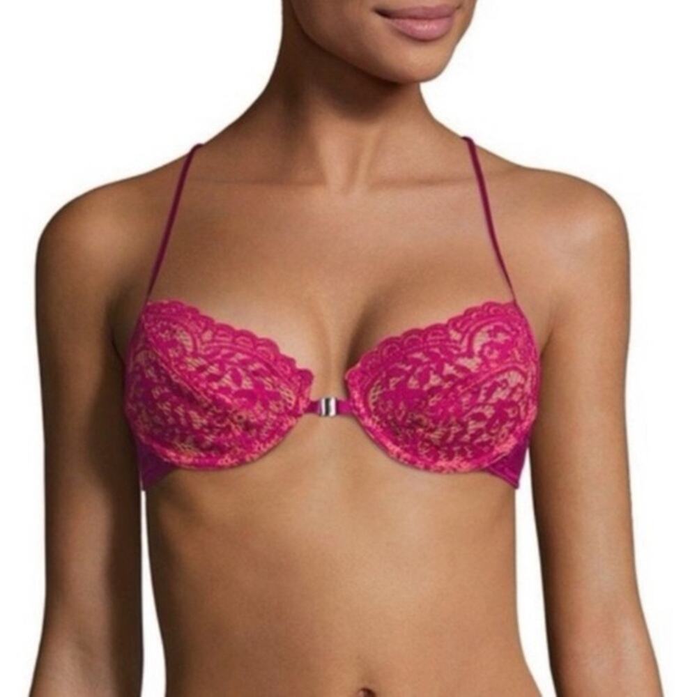 Intimately Free People What She Said Pink Magenta Front Clasp Bra Size 32D
